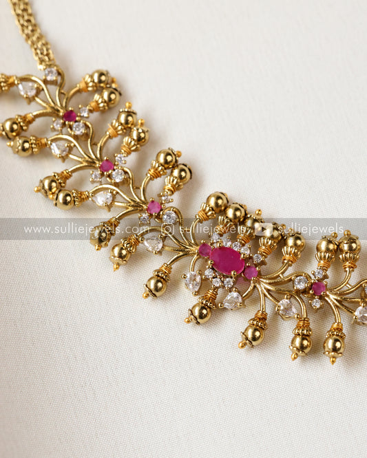 Stone Designer Choker / Necklace with Jhumka