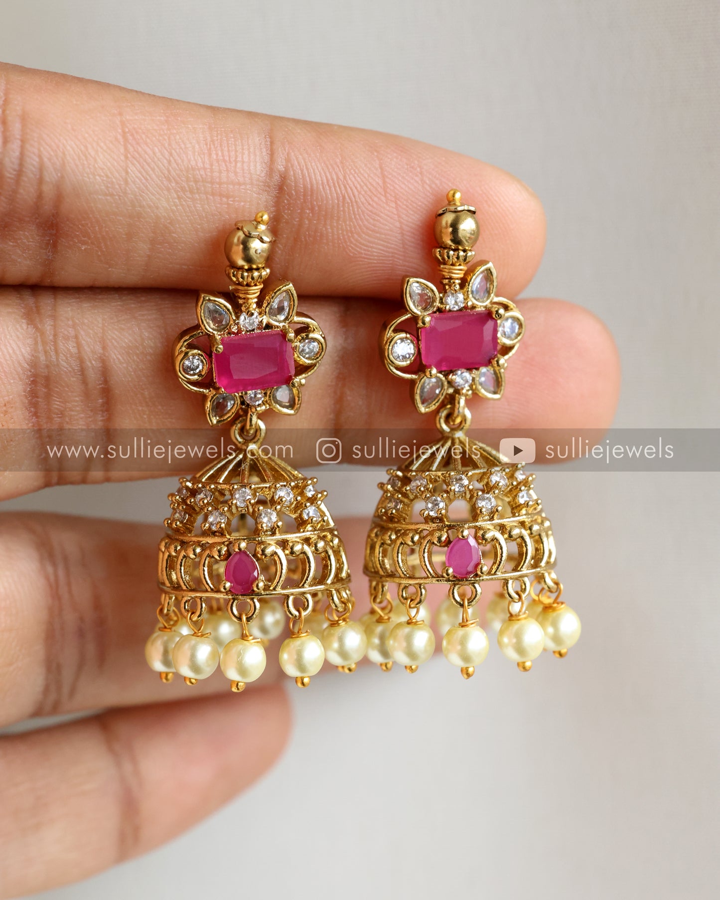 Stone Designer Choker / Necklace with Jhumka