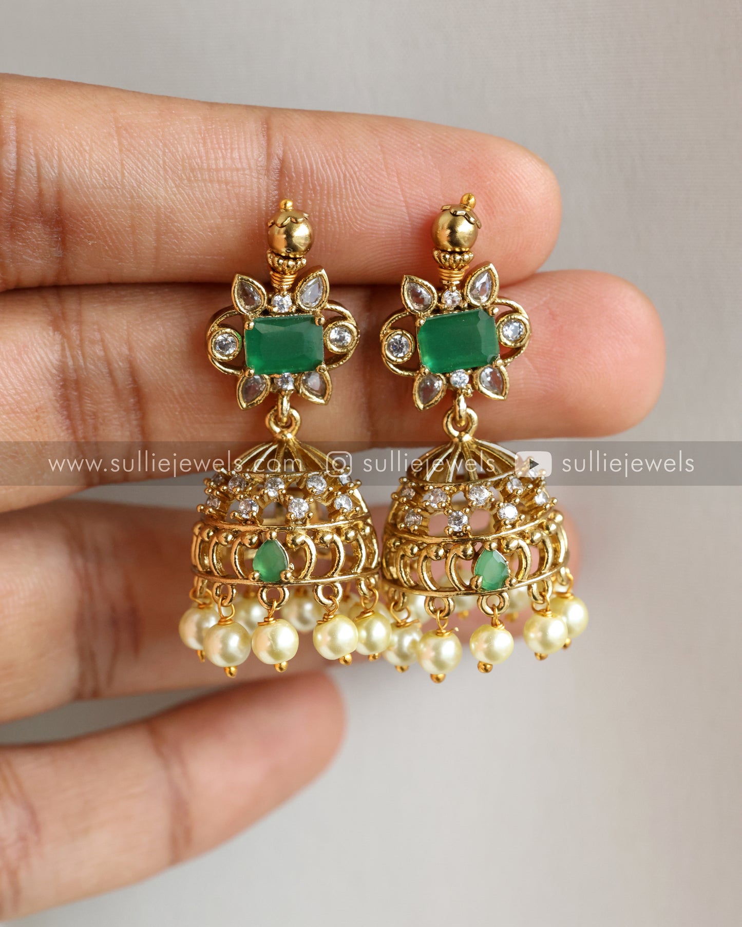 Stone Designer Choker / Necklace with Jhumka