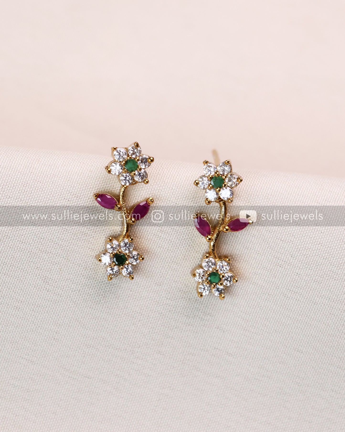 Diamond Multicolour Climber Necklace Set