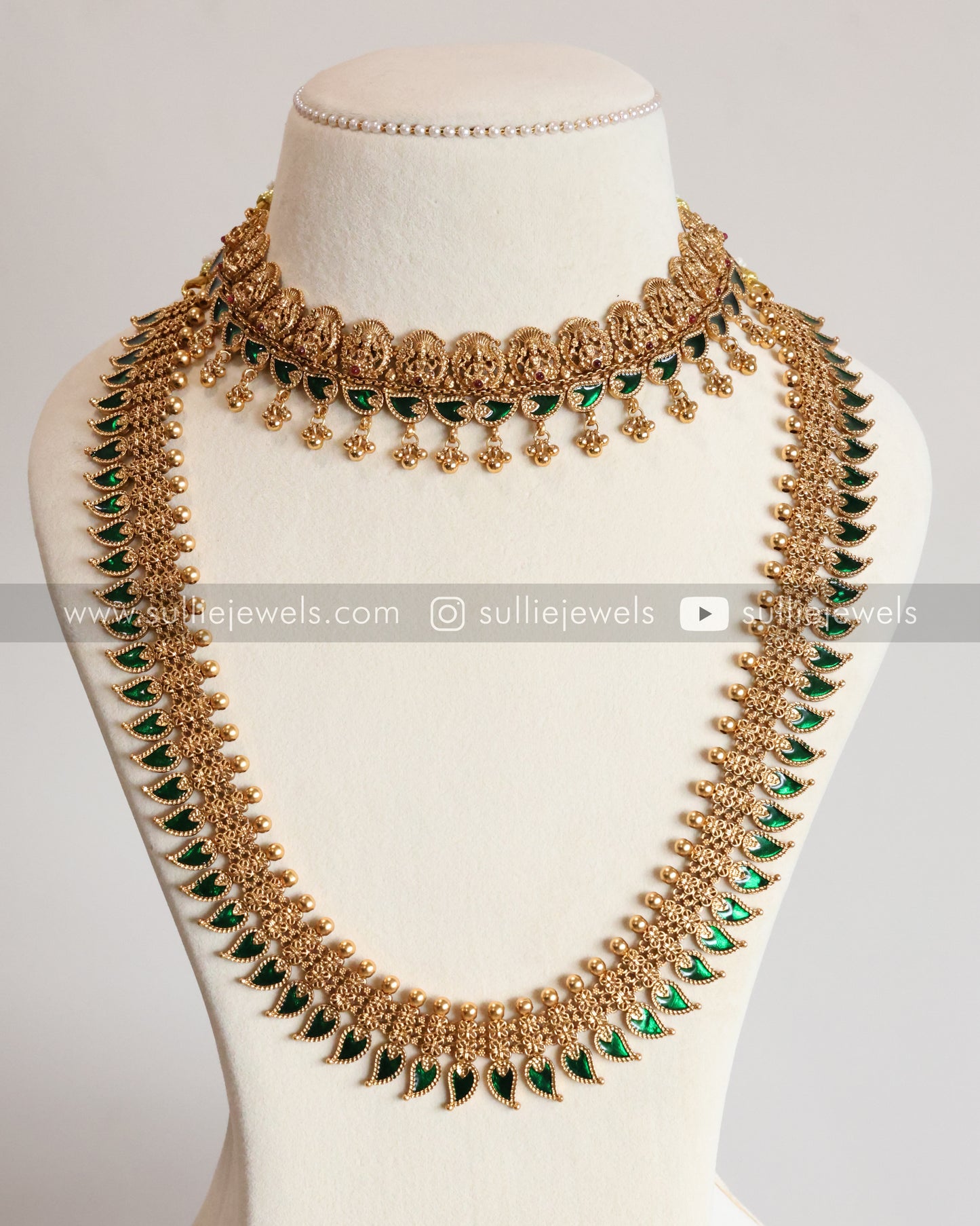 Sullie Basic - Lakshmi Green Palakka Bridal Combo ( 4 piece )
