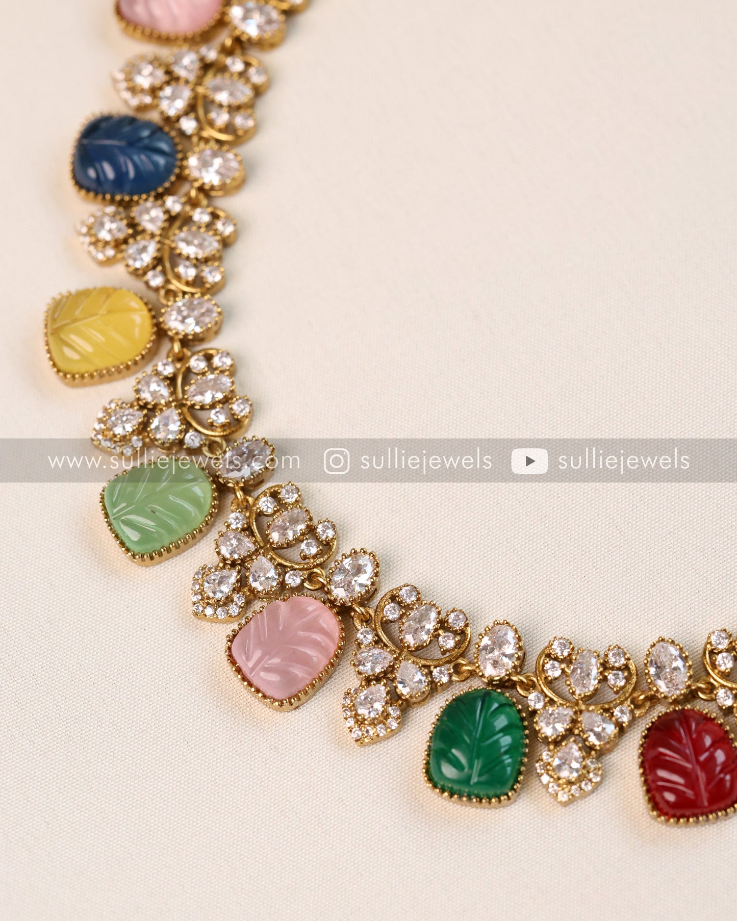 Multicolour Premium Stone Necklace with Stud