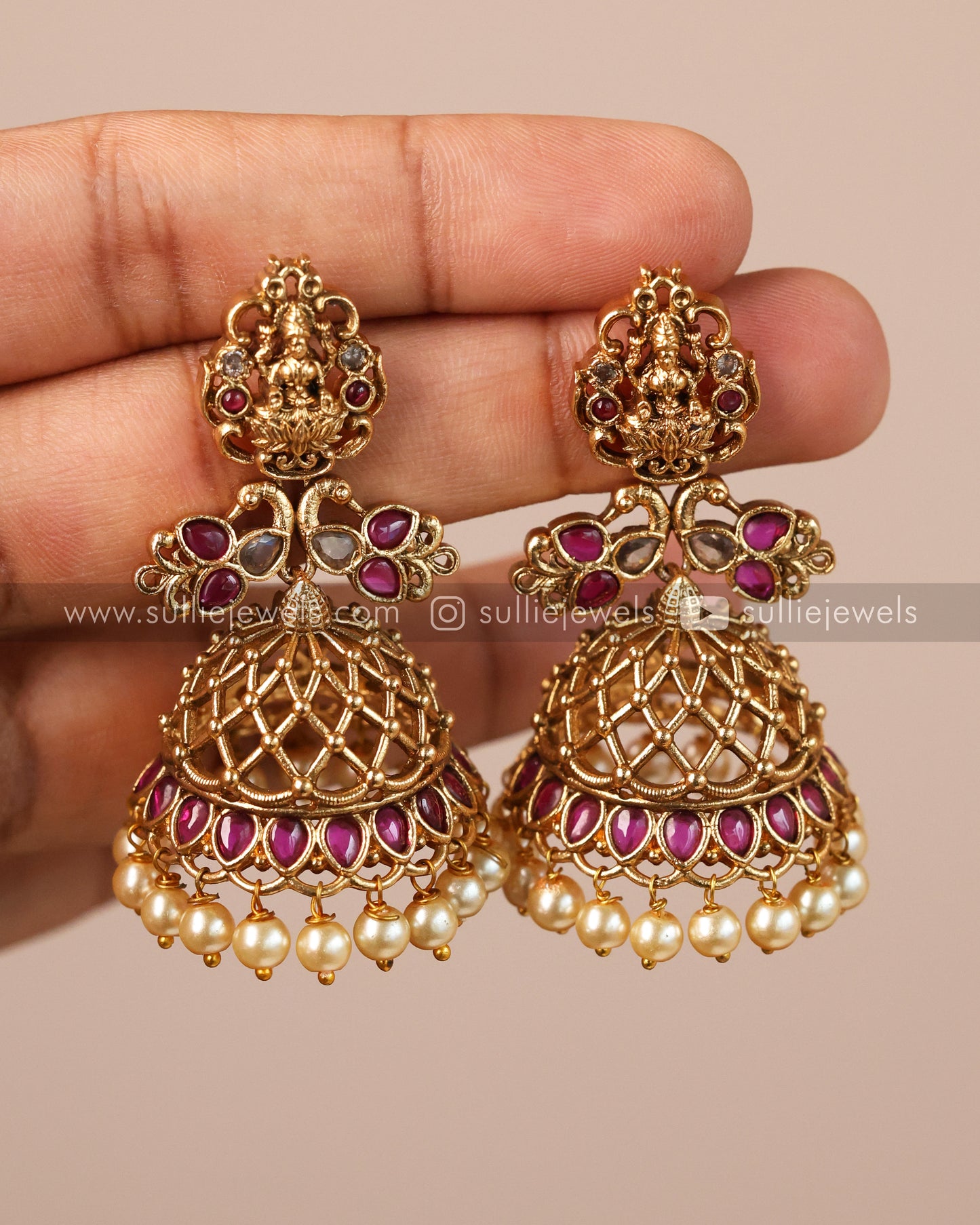 Lakshmi Ruby Gold Jhumka