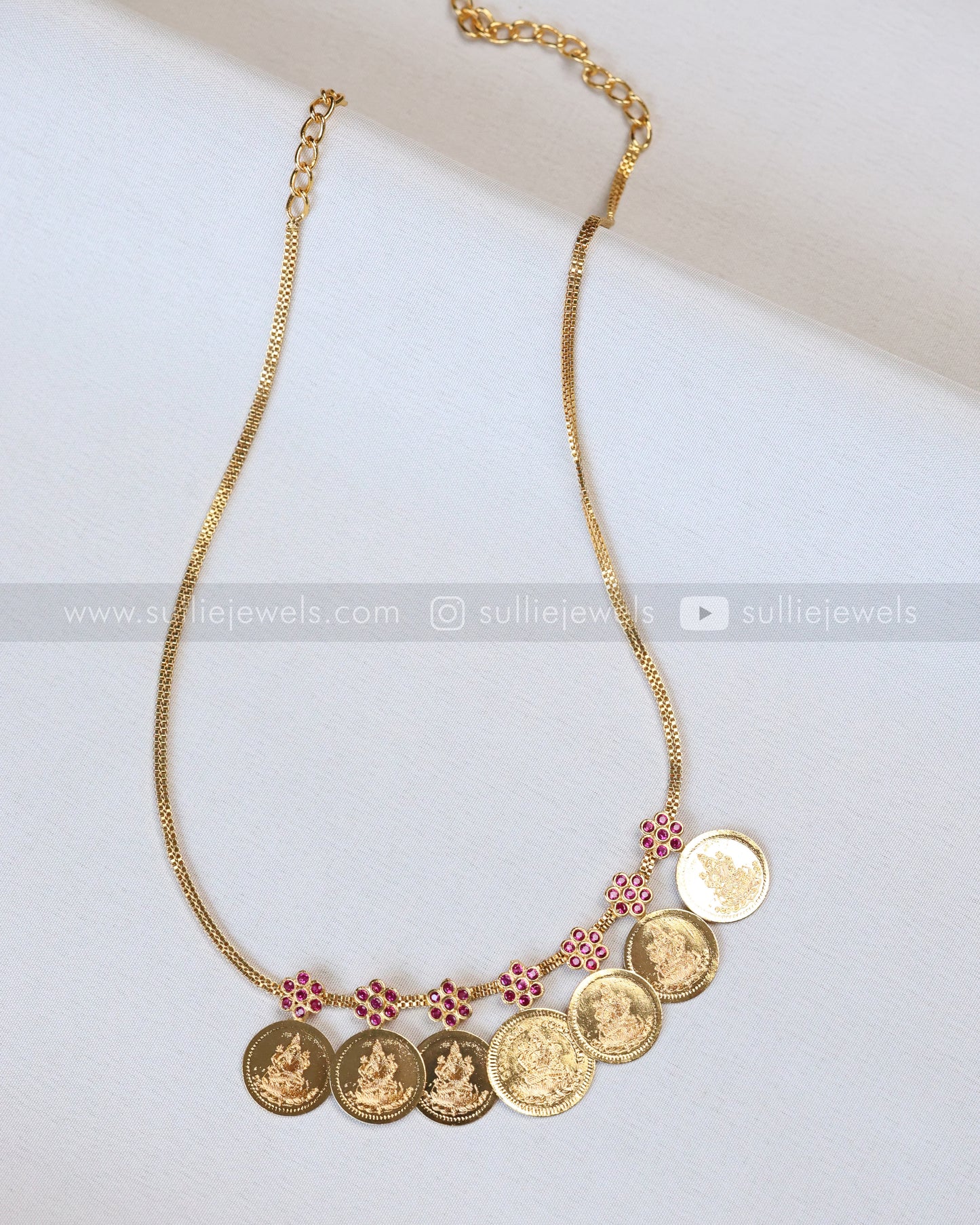 3934 - Ruby Flower Gold Plated Kashumaala
