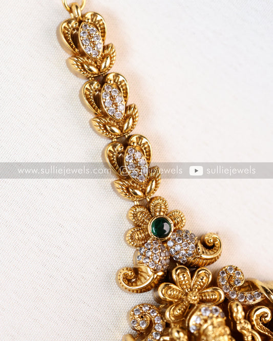 Premium Peacock Lakshmi Stone Tikka