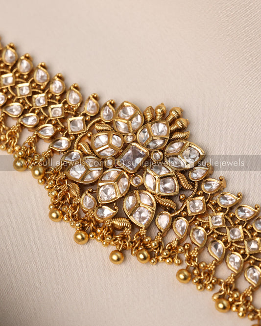 Premium White Stone Heavy Choker with Earring