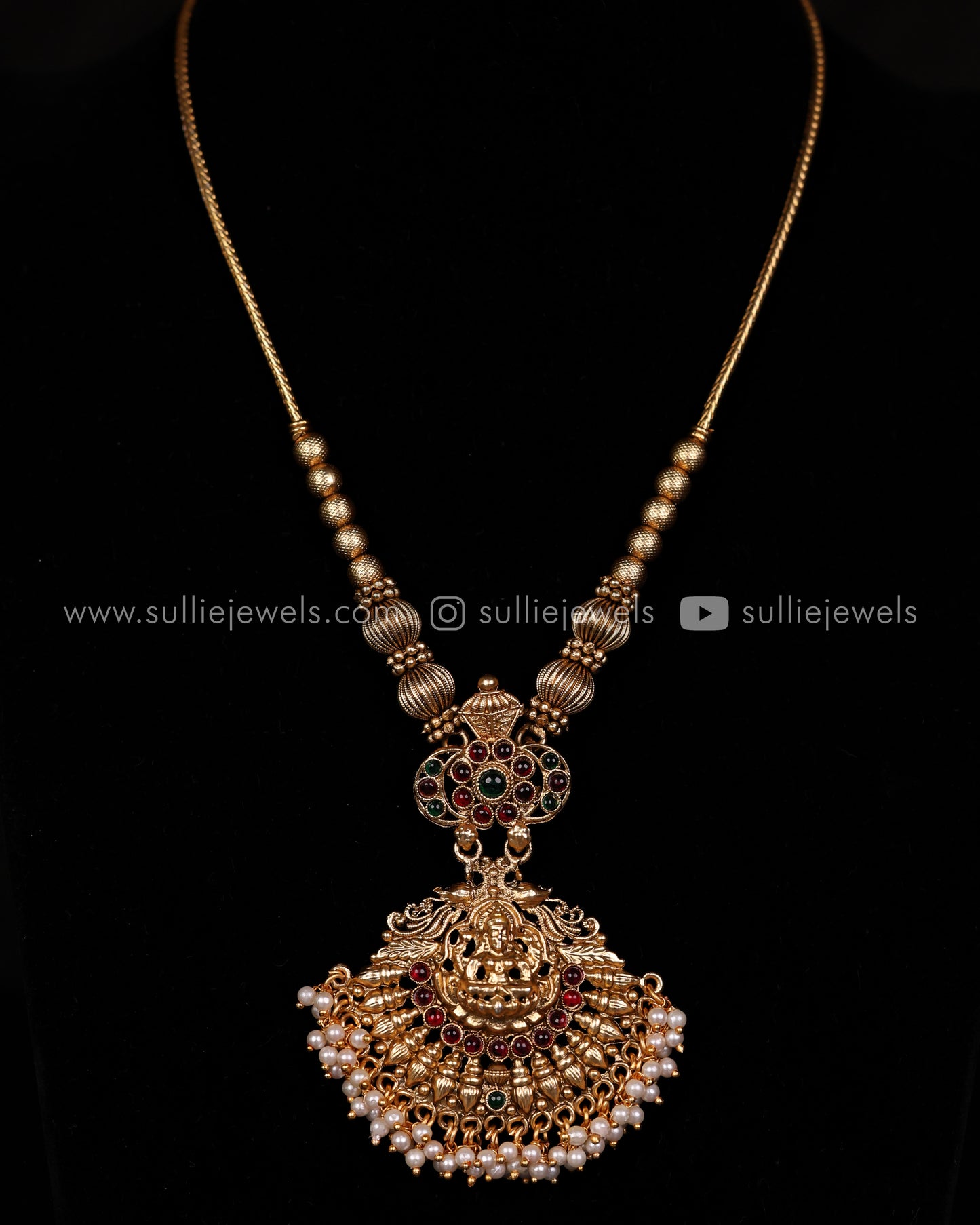 Bridal Combo - Choker, Pendant, Lakshmi Haram & Jasmine Scrunchies Set of 2