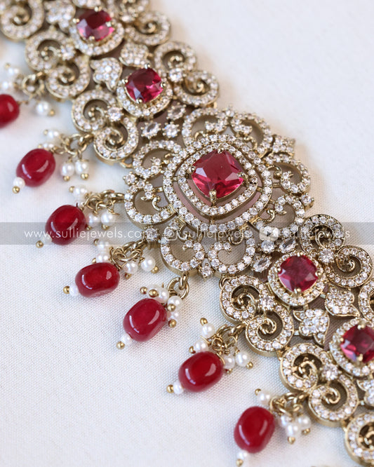 Victorian Ruby Stone Premium Hipchain