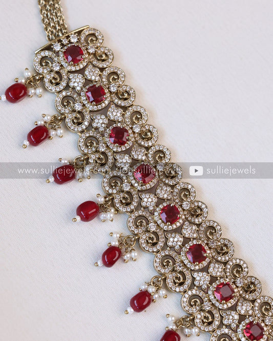 Victorian Ruby Stone Premium Hipchain