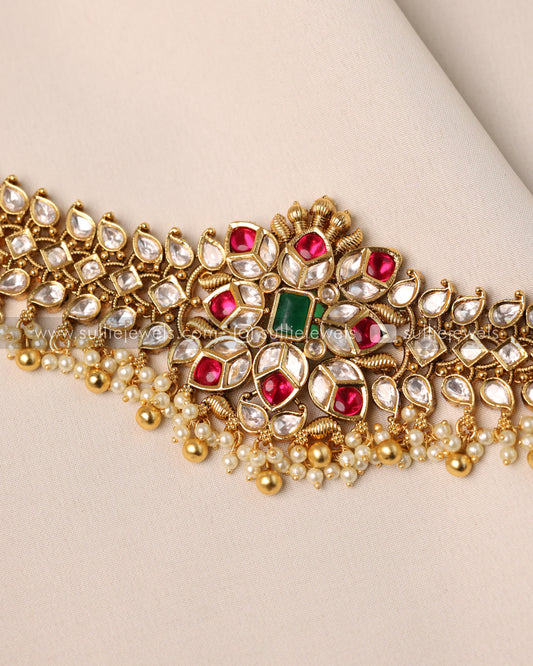 Premium Stone Heavy Choker with Earring