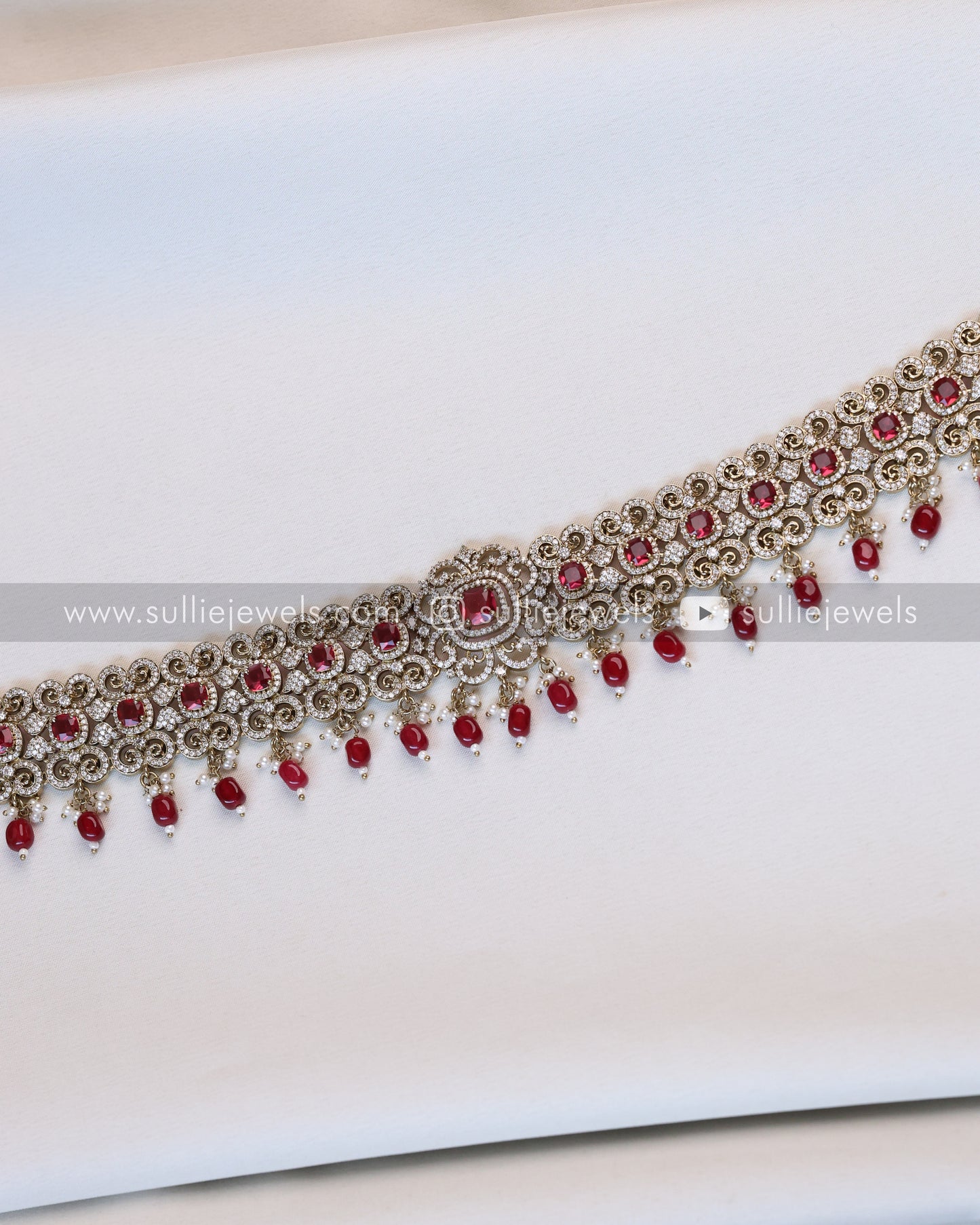 Victorian Ruby Stone Premium Hipchain