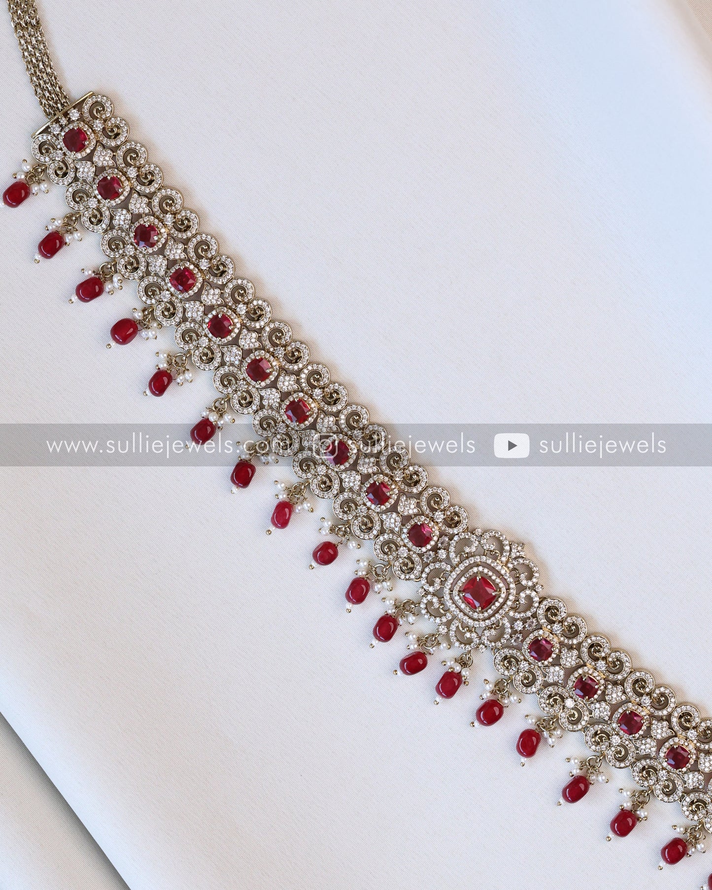 Victorian Ruby Stone Premium Hipchain