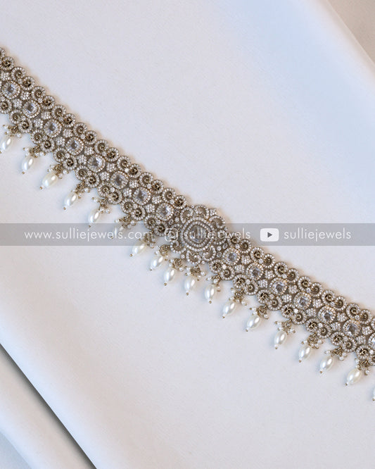 Victorian White Stone Premium Hipchain