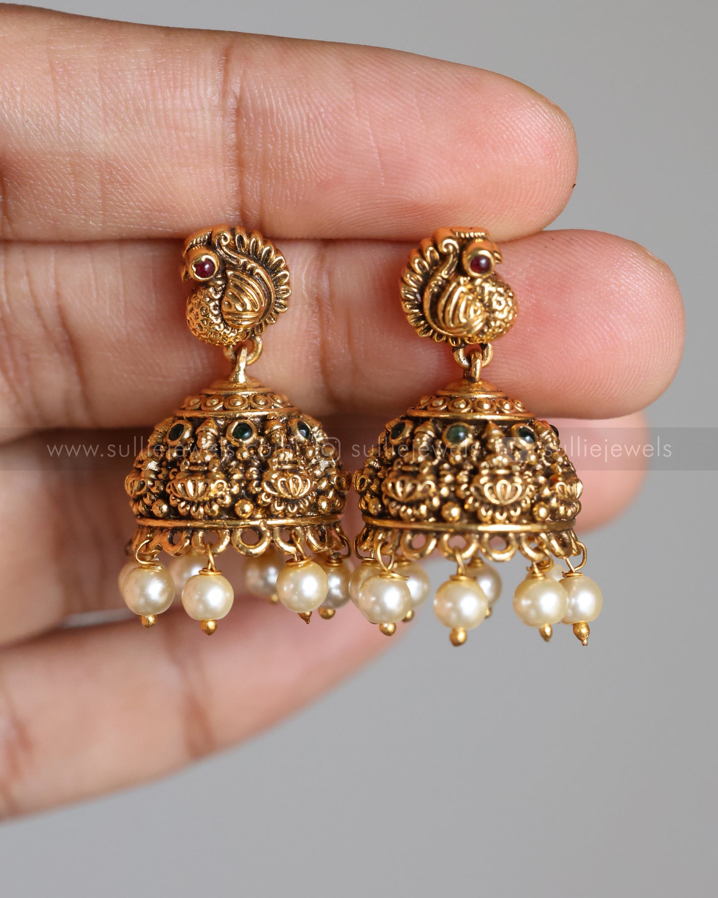 3896 - Lakshmi Pearl Chandbali Design Necklace with Jhumka