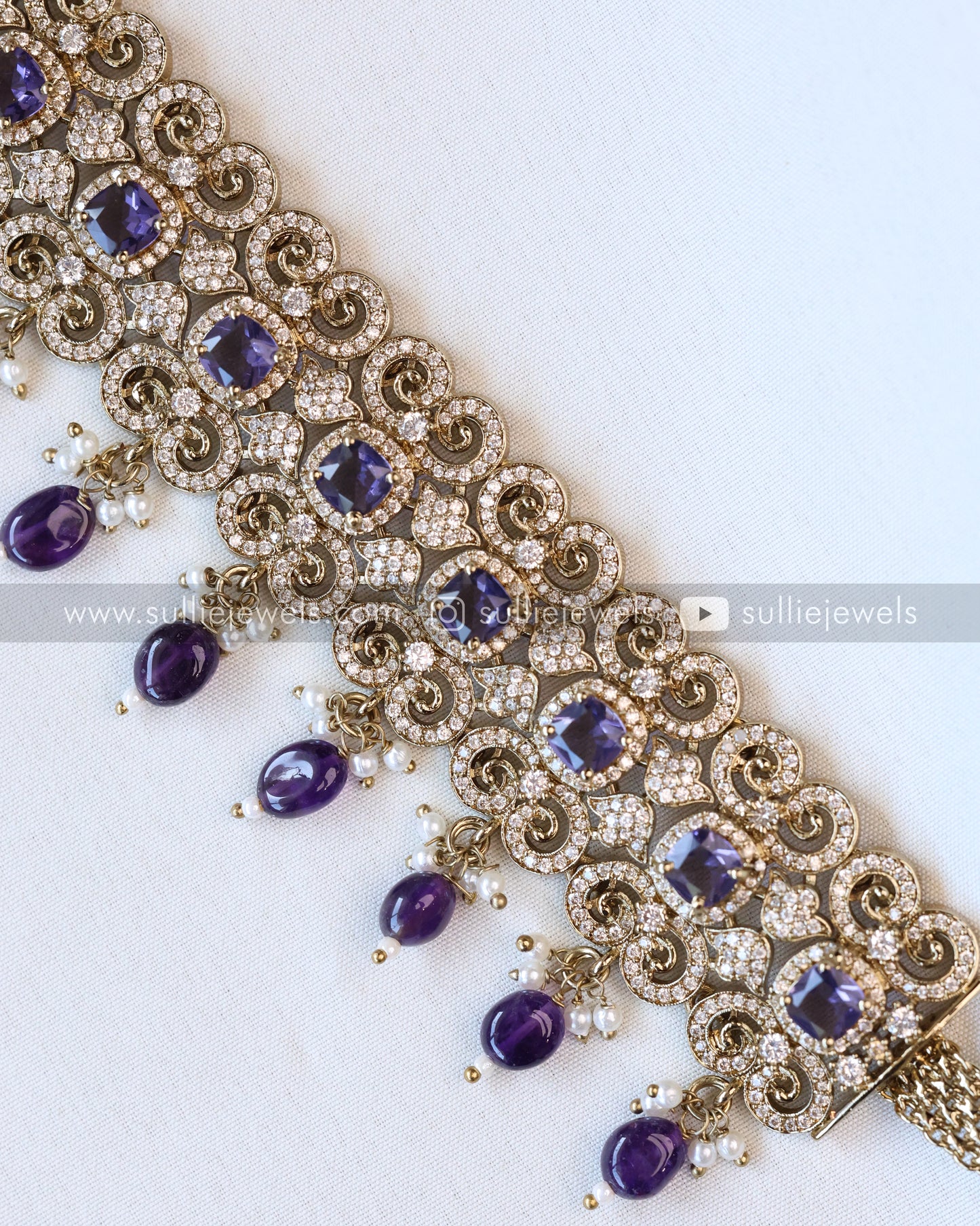 Victorian Violet Stone Premium Hipchain