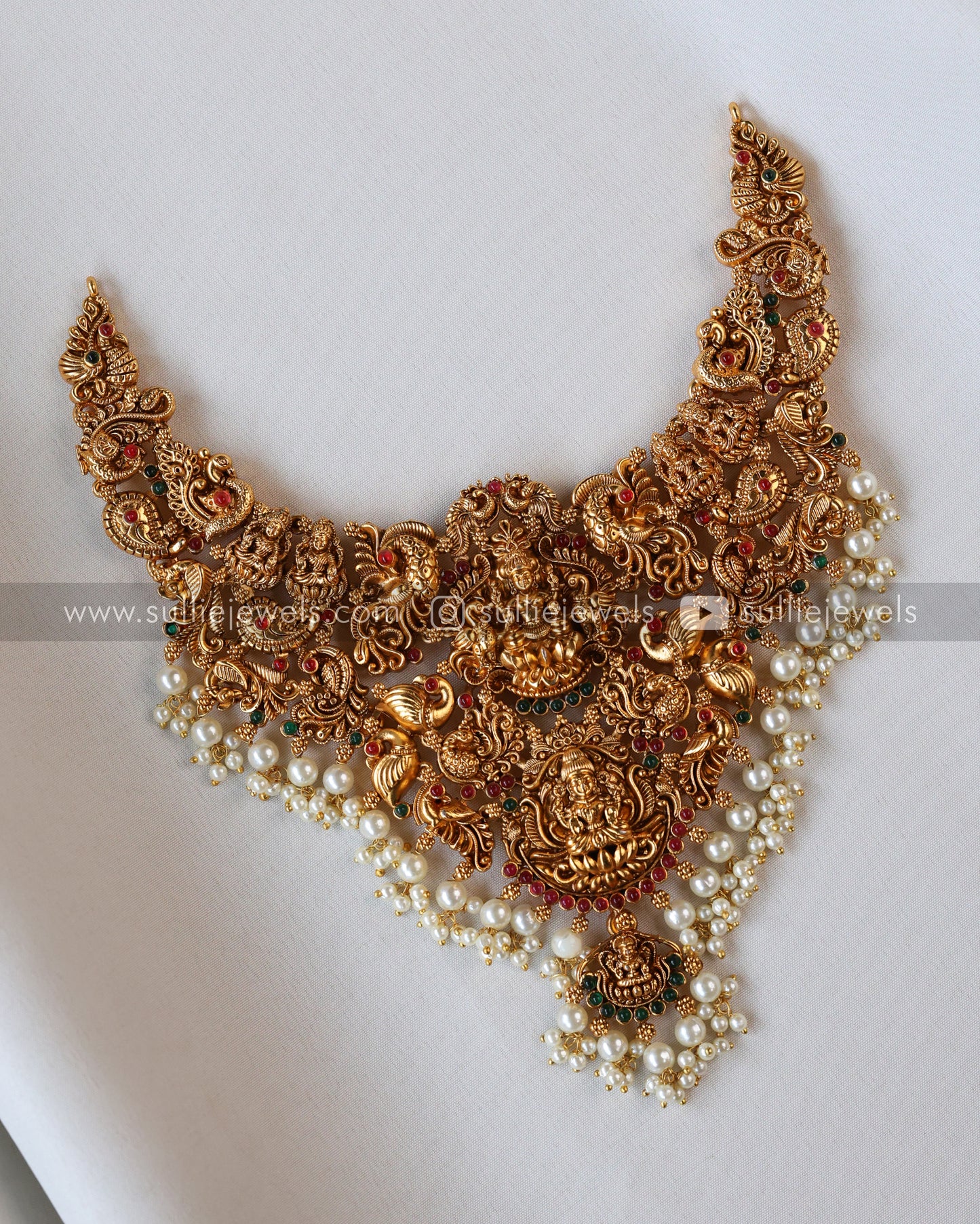 Sullie Basic - Lakshmi Copper Gold Pearl Necklace with Earring