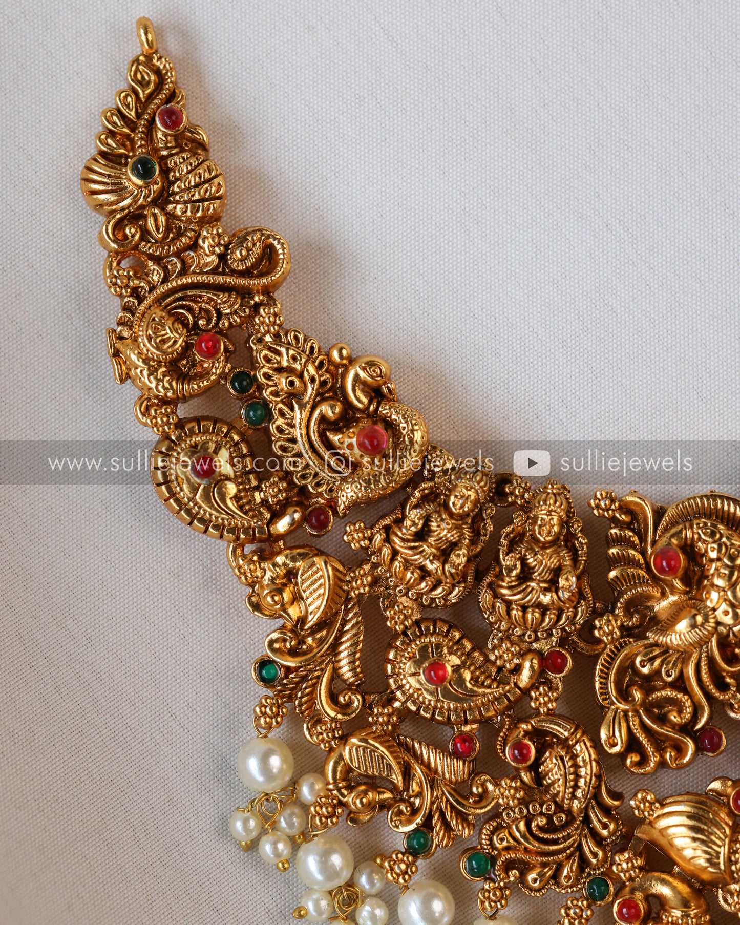 Sullie Basic - Lakshmi Copper Gold Pearl Necklace with Earring