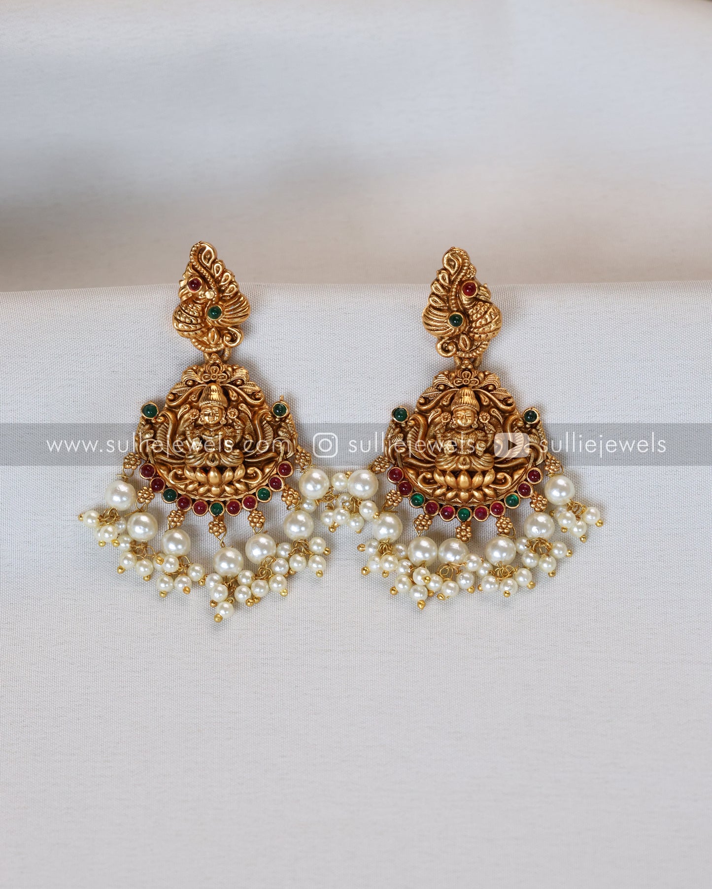 Sullie Basic - Lakshmi Copper Gold Pearl Necklace with Earring