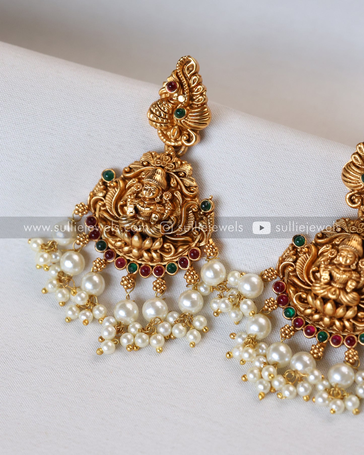 Sullie Basic - Lakshmi Copper Gold Pearl Necklace with Earring