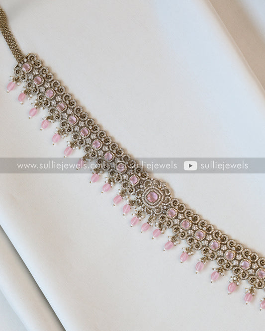 Victorian Pastel Pink Stone Premium Hipchain