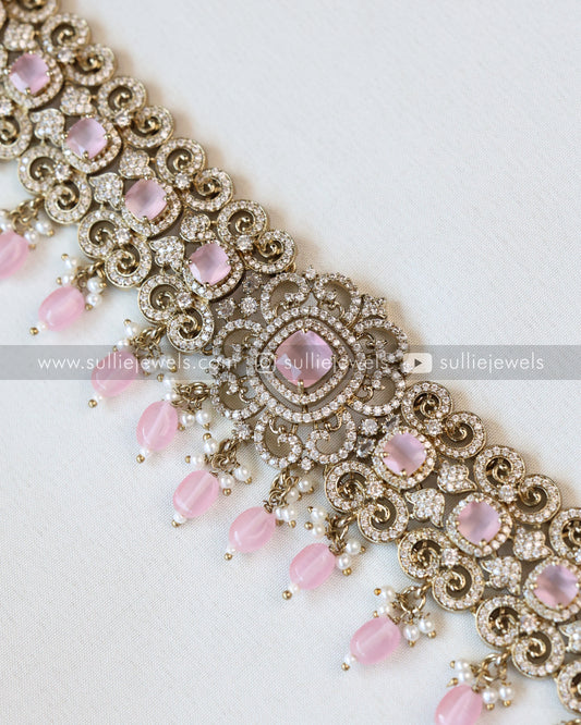 Victorian Pastel Pink Stone Premium Hipchain