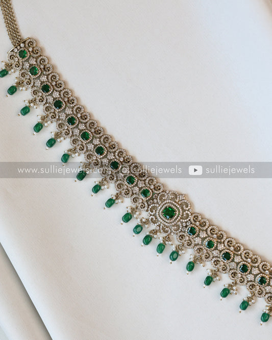 Victorian Emerald Stone Premium Hipchain