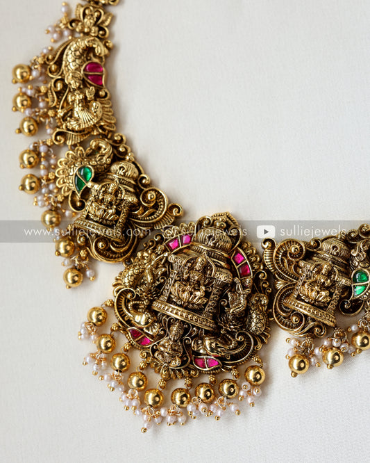 Premium Lakshmi Jadau Necklace with Jhumka