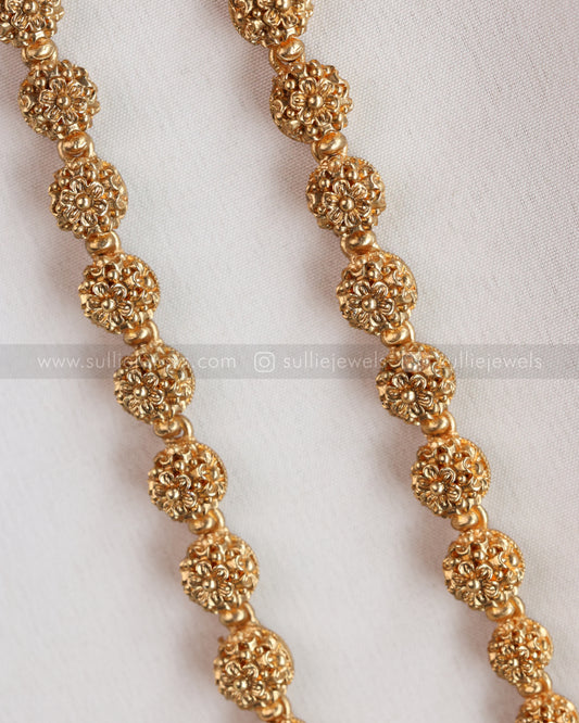 Sullie Basic - Goddess Pendant with Mint Beads Long chain / Haaram and Jhumka