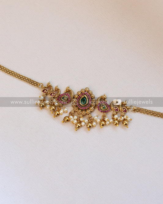 Premium Stone AD Choker with Jhumka
