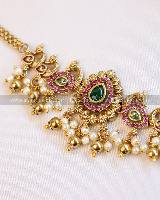 Premium Stone AD Choker with Jhumka