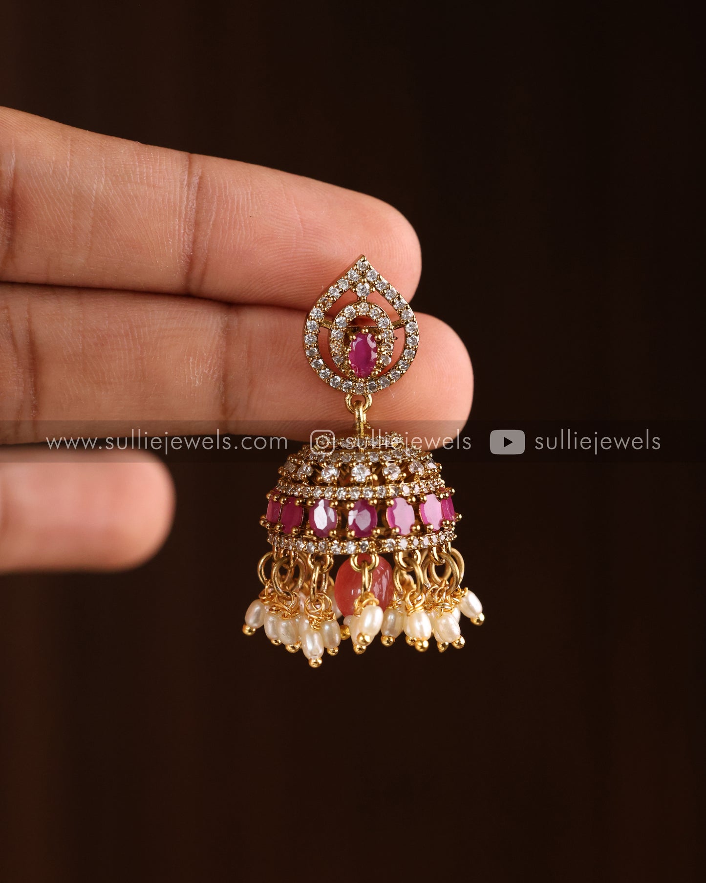 Designer Peacock Stone Necklace with Jhumka