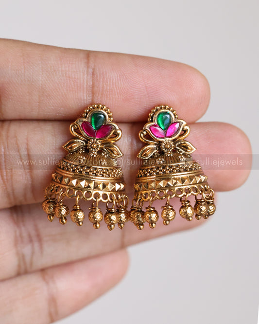 E1252 - Mini Half-Cut Jhumka - Multicolour
