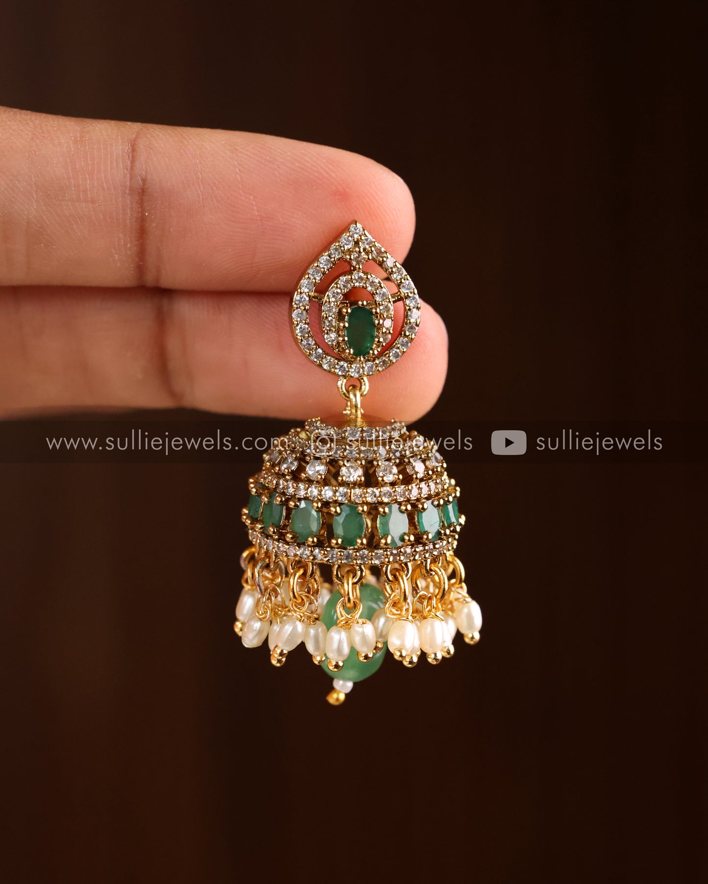 Designer Peacock Stone Necklace with Jhumka