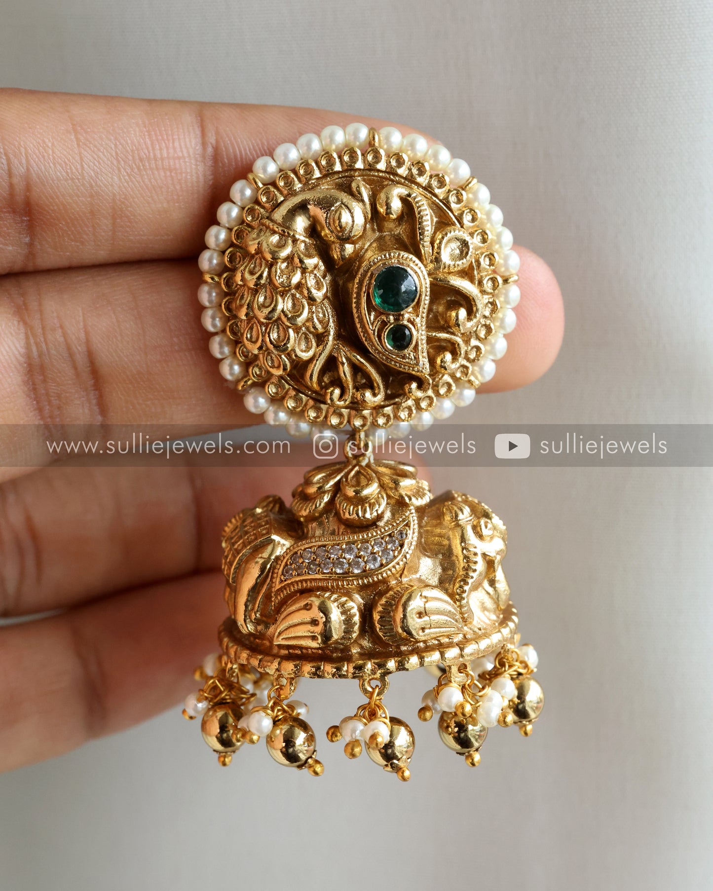 Peacock Pearl Detailed Jhumka