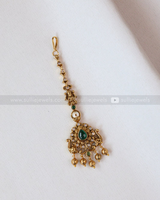 1082 - Premium Green Stone Elephant Tikka