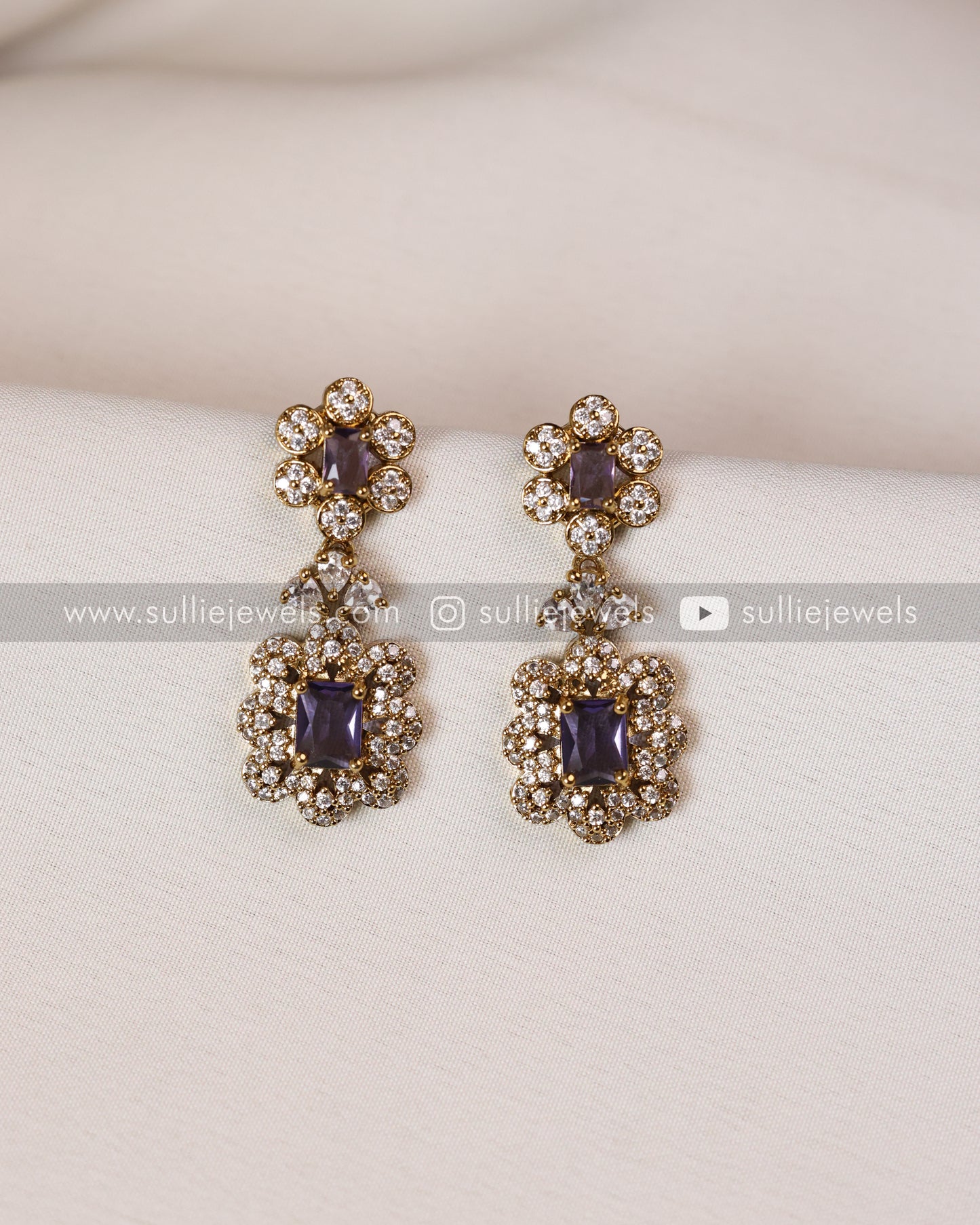 Stone Chain Choker with Earrings