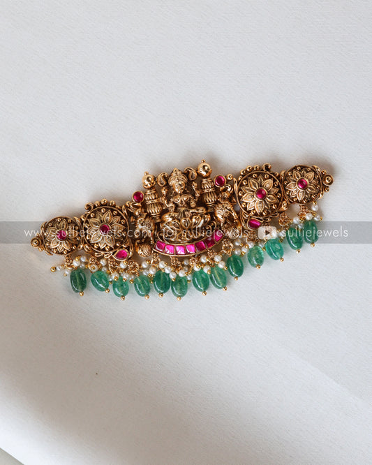 Lakshmi Premium Copper Gold Choker with Stud - Mint Beads