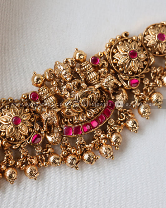 Lakshmi Premium Copper Gold Choker with Stud