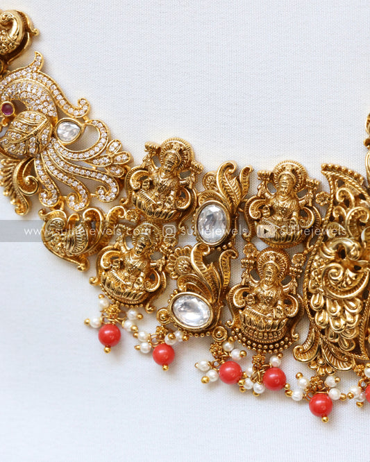 Goddess Premium Necklace with Earring - Orange Beads