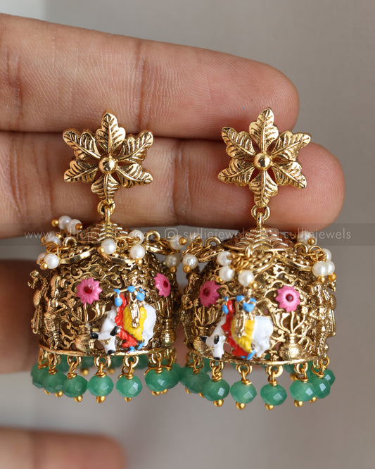 2124 - Premium Meenakari Krishna Choker with Jhumka