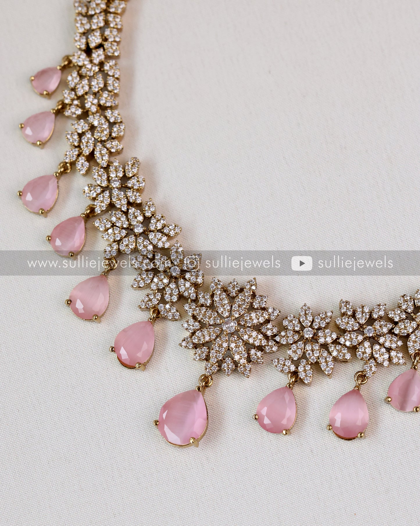 Raindrop Premium Stone Necklace with Earring
