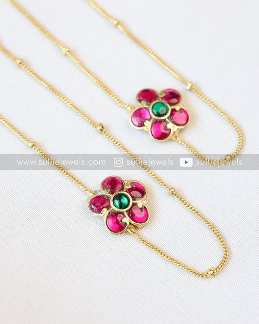 Minimal Kemp Flower Design Anklet