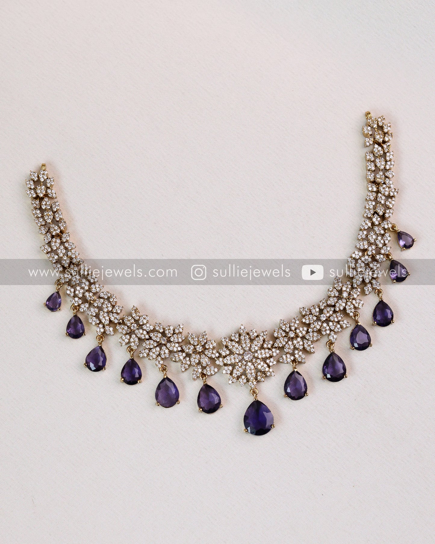 Raindrop Premium Stone Necklace with Earring