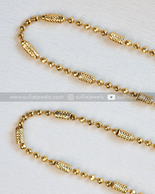 Minimal Gold Tube Beads Design Anklet