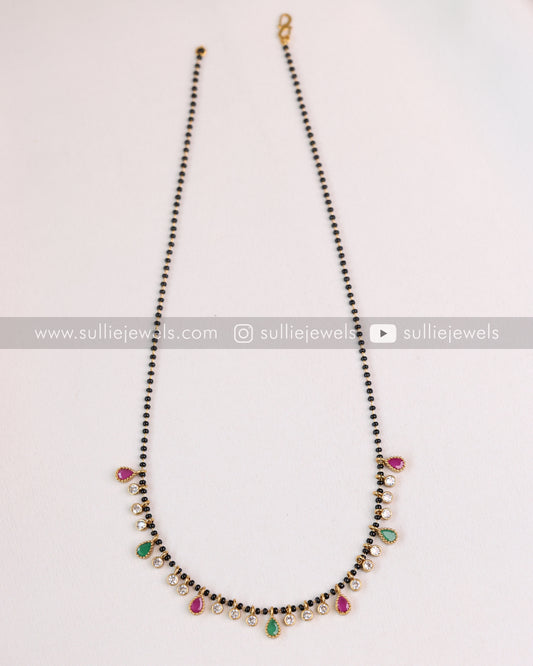 Stone Minimal Mangalsutra with Earring
