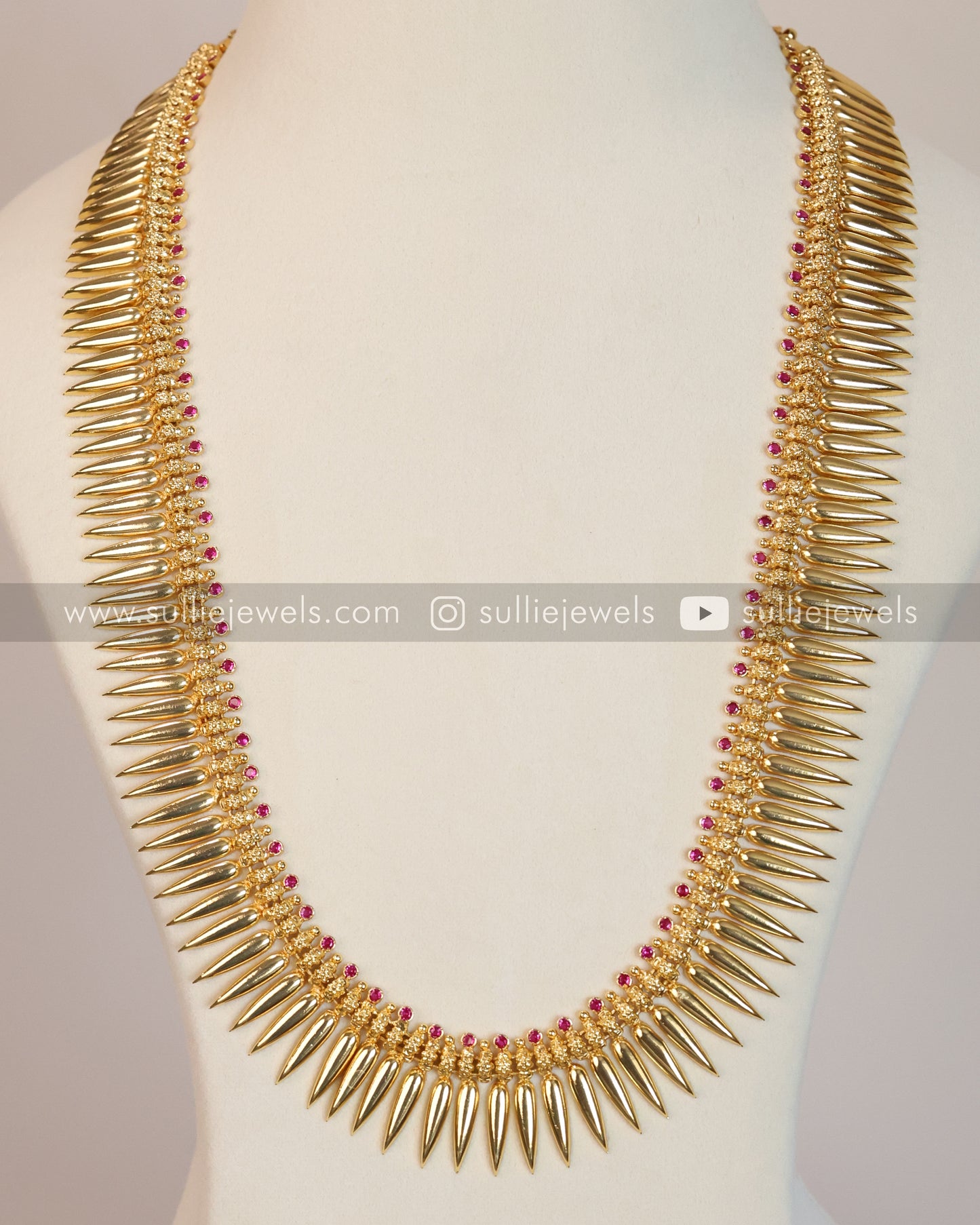 Gold Plated Spike Long Chain / Haram