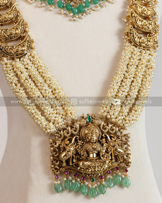 Lakshmi Premium Heavy Pearl & Mint beads Bridal Combo ( 4 piece )
