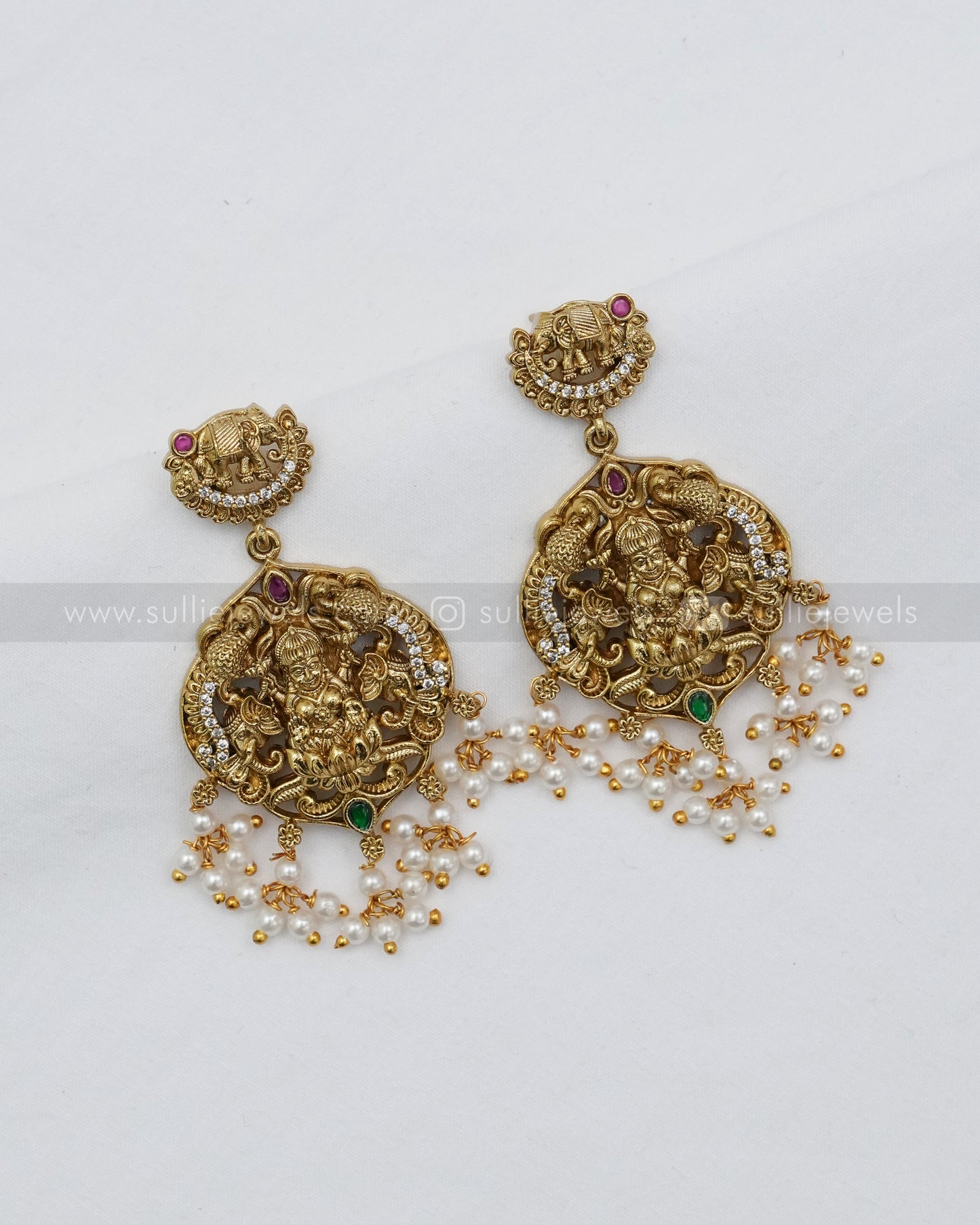 Lakshmi Elephant Pearl Guttapusalu Bridal Combo ( 3 Piece )
