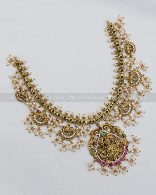 Lakshmi Elephant Pearl Guttapusalu Bridal Combo ( 3 Piece )