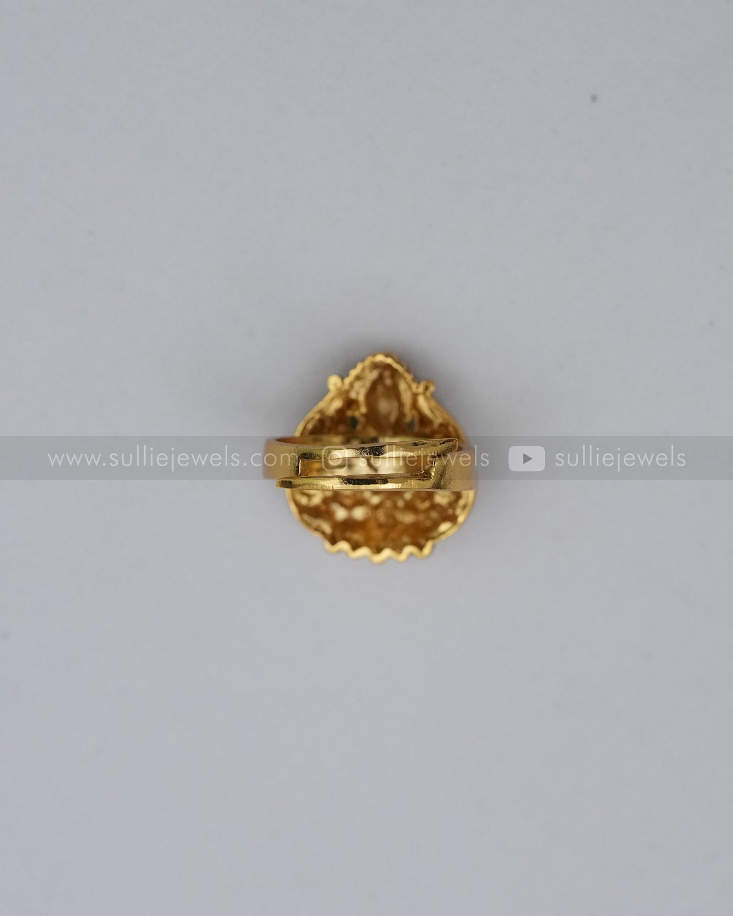 Lakshmi Leaf Design Adjustable Ring